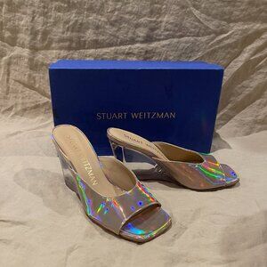 Stuart Weitzman TIA 85 Lucite Wedge